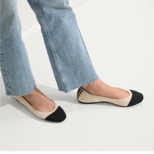 Rothy's Black and Cream Flats